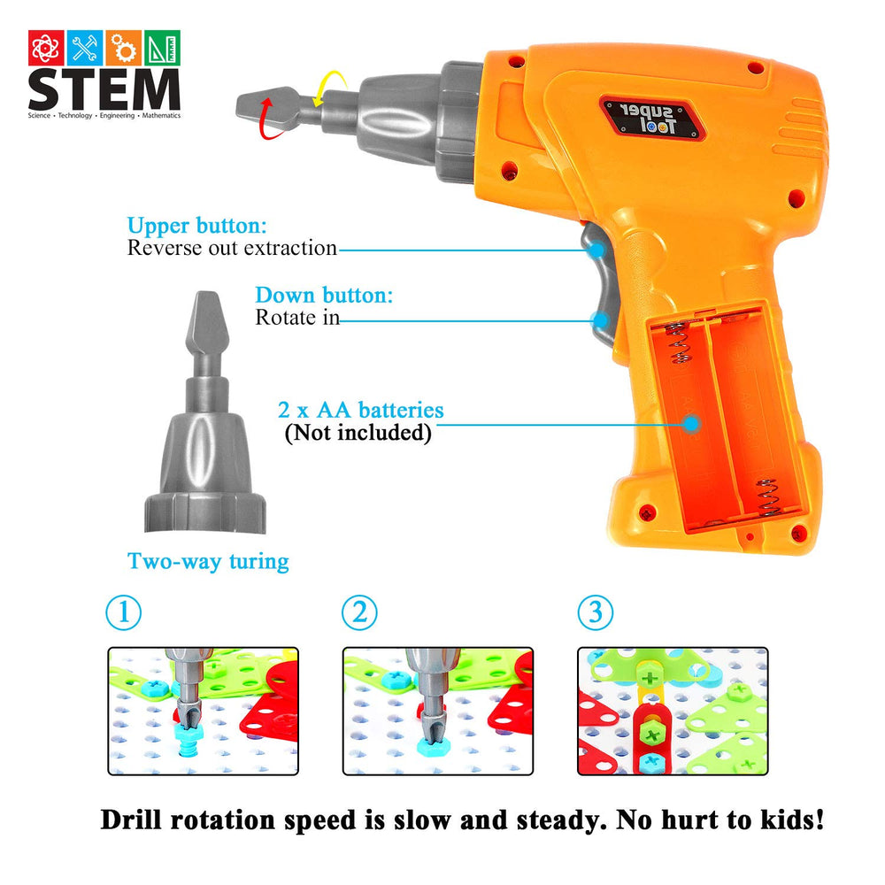 HAPTIME colorful piece collection showcases nuts, bolts, and tools for creative construction.