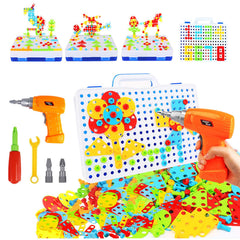 HAPTIME packaging view shows the complete drill toy set for imaginative play.