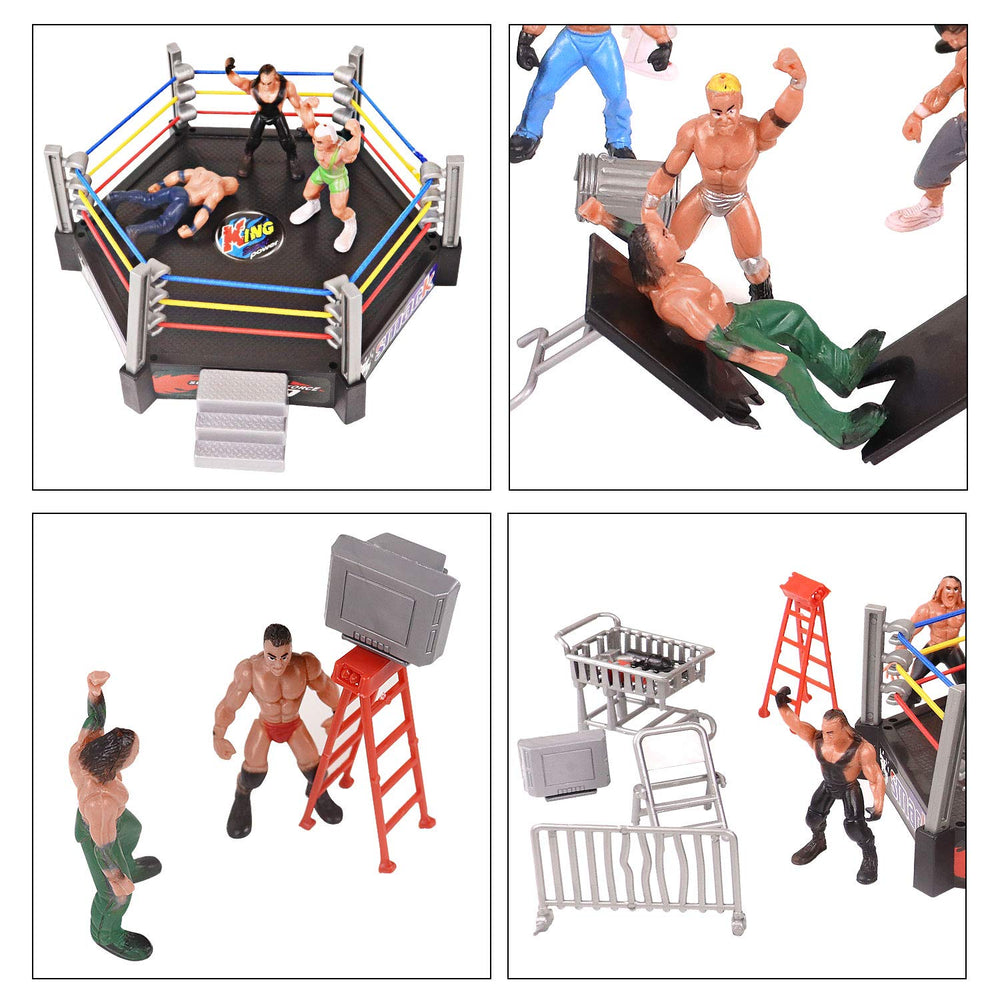 HAPTIME unique cake topper wrestling set for themed birthday celebrations