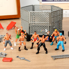 HAPTIME wrestling action figures close-up with dynamic poses for active play