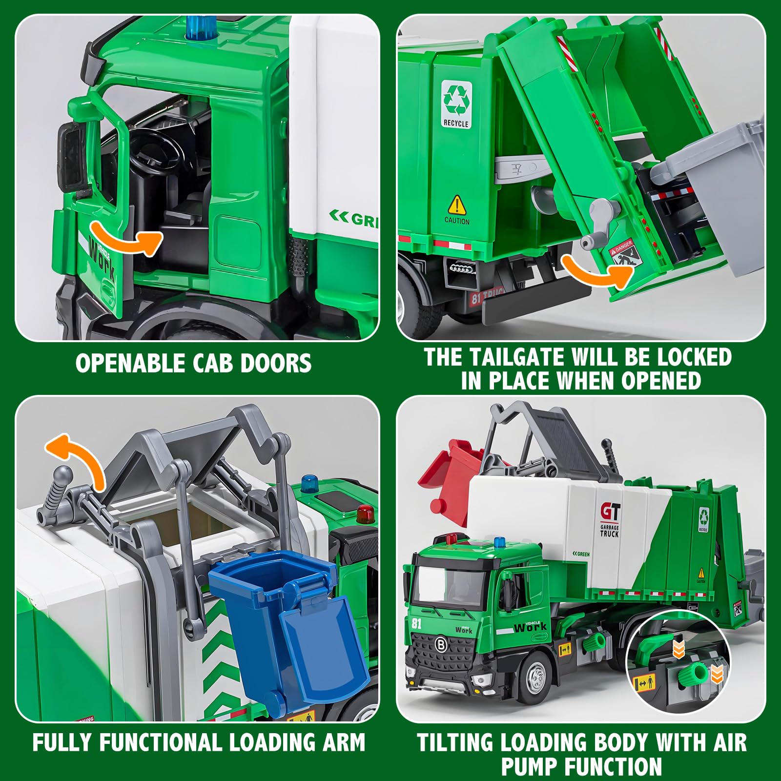 HAPYAD includes four trash bins for sorting games.