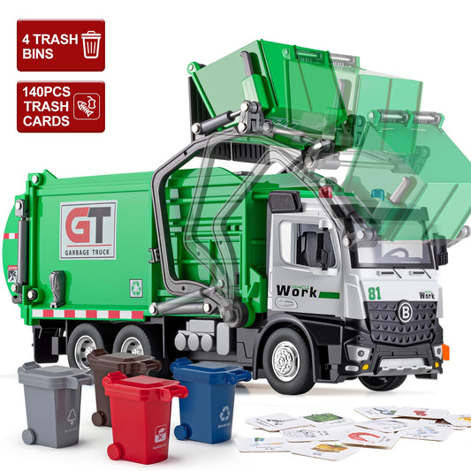 HAPYAD garbage truck front-loader demonstrates accurate articulation for immersive role play.