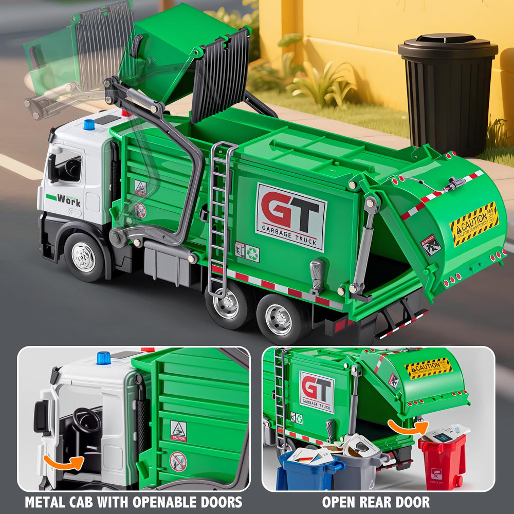 HAPYAD garbage truck opening door highlights interactive detail for young builders.