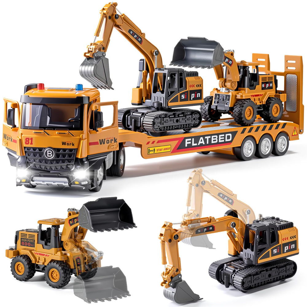HAPYAD kids construction semi-truck with detailed die-cast design for tactile play
