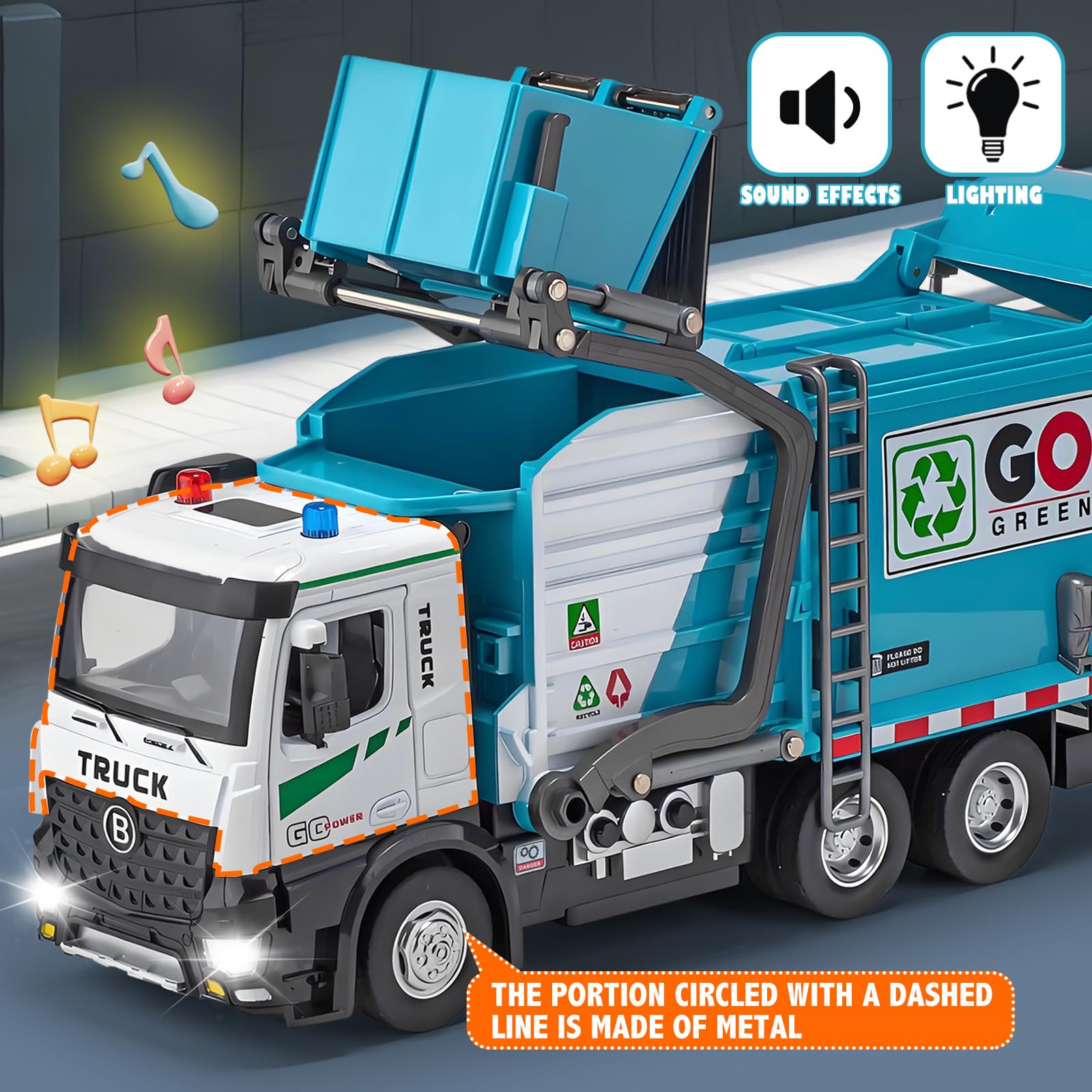 HAPYAD truck lights and sounds action enhances playtime