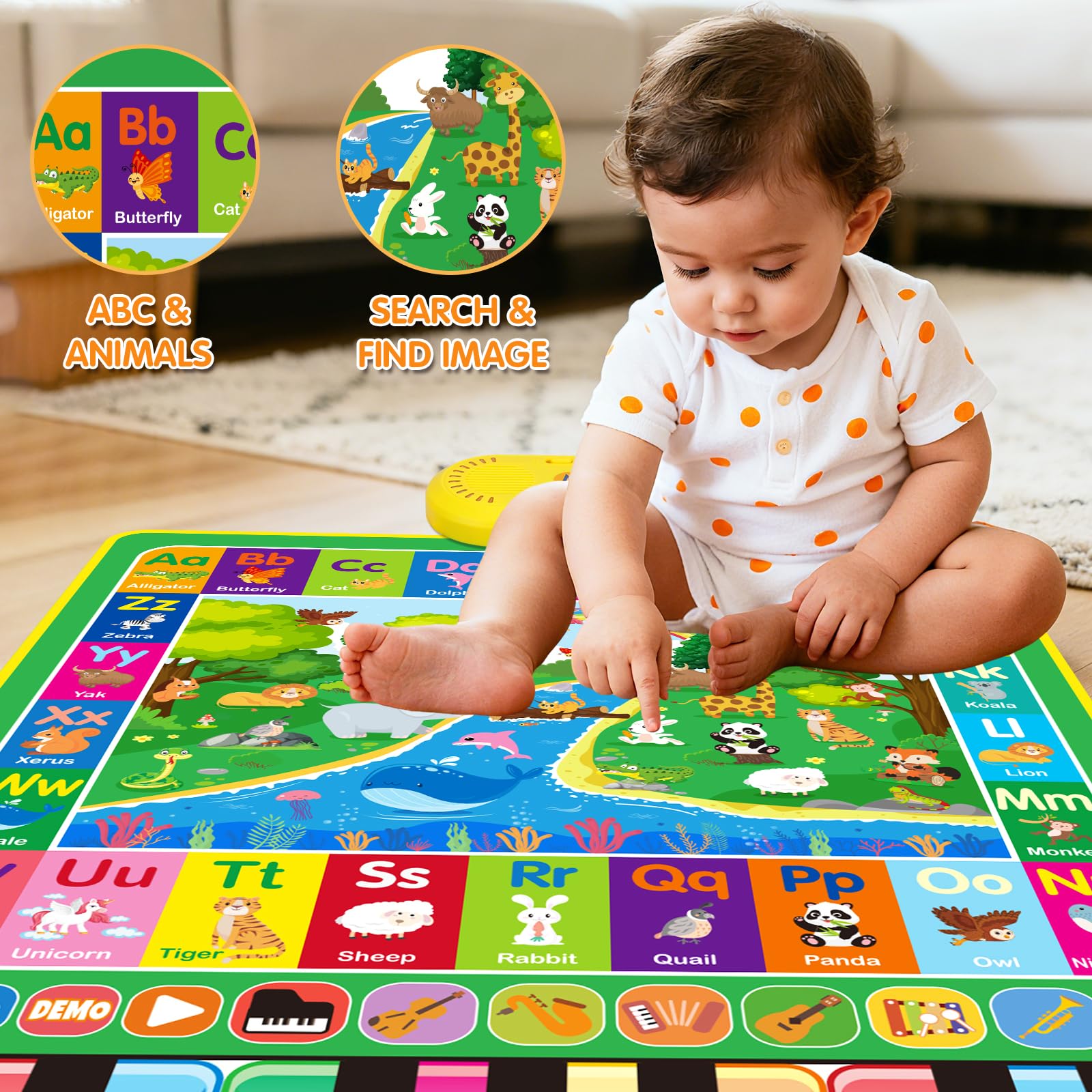 Hapyland two-players enjoying music mat for cooperative play