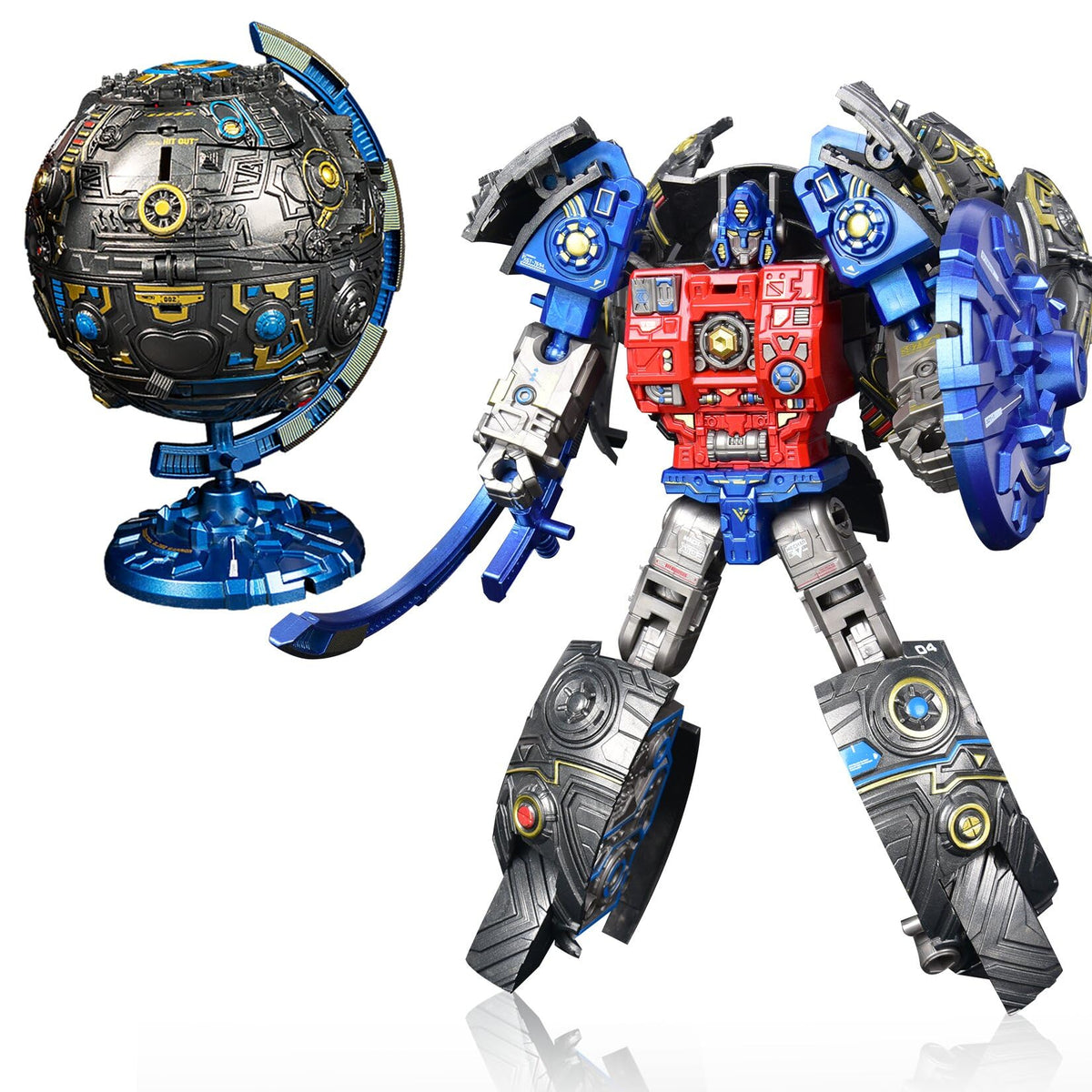 Hapystar Globe Transforming Toy: globe morphs into robot for imaginative play