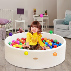 HARBOLLE Baby Ball Pit foam wall in white provides a soft, safe play zone.
