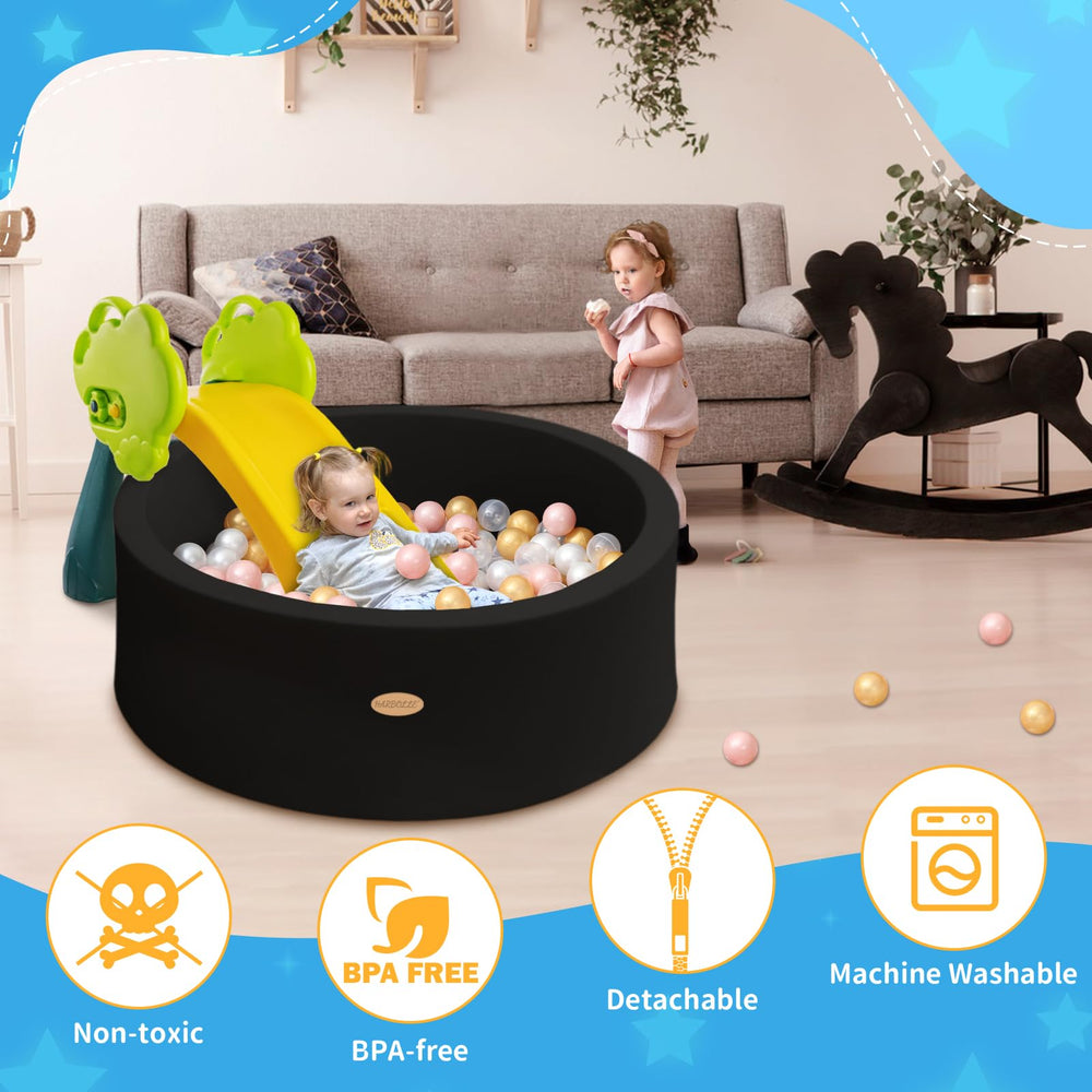 Harbolle ball pit with detachable pad and durable zipper for cleaning