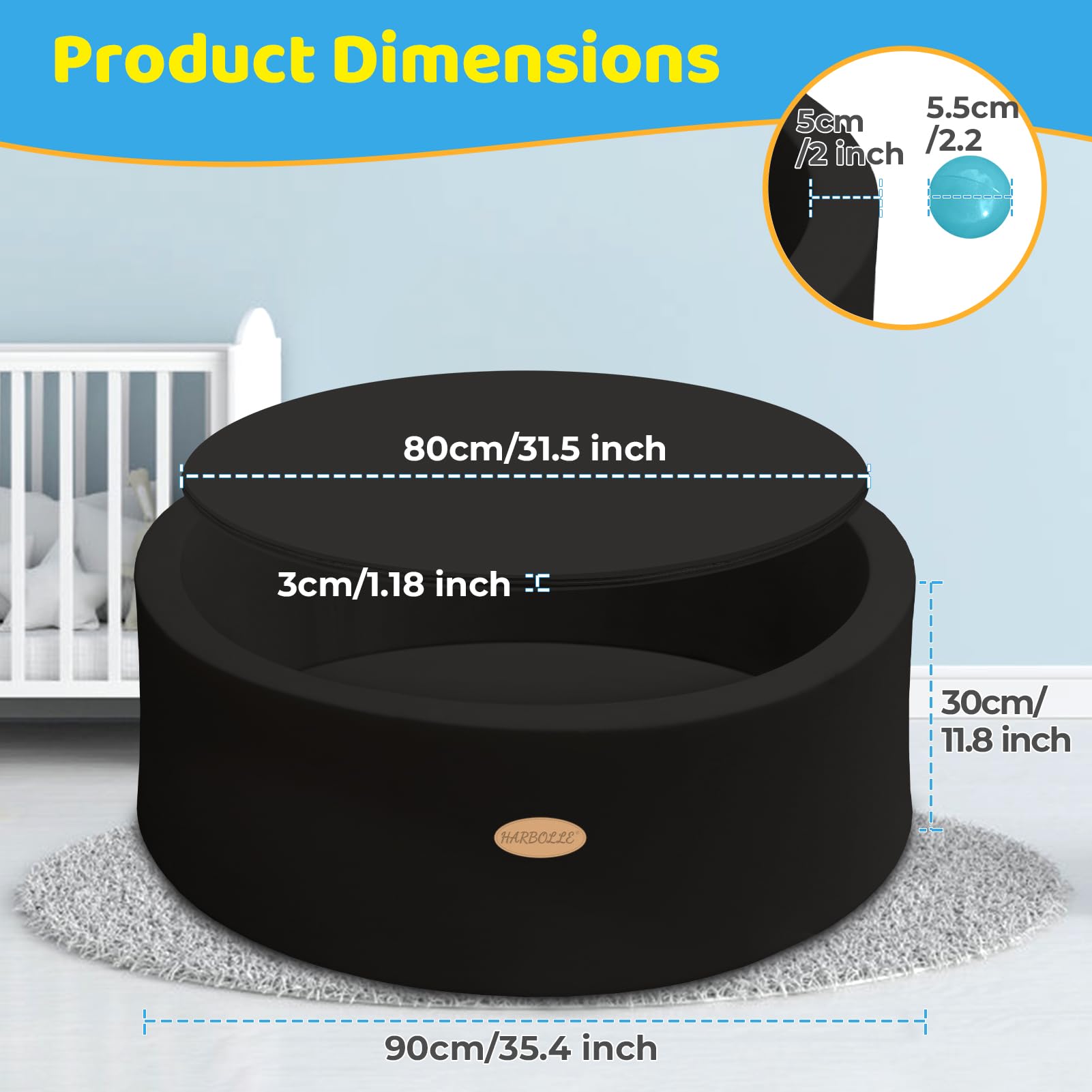 Harbolle ball pit easy-clean design simplifies maintenance