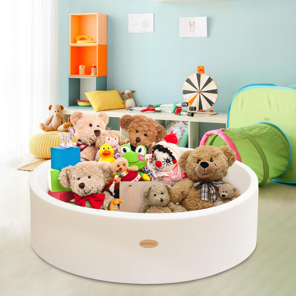 HARBOLLE white ball pit complements room decor while inviting safe exploration.