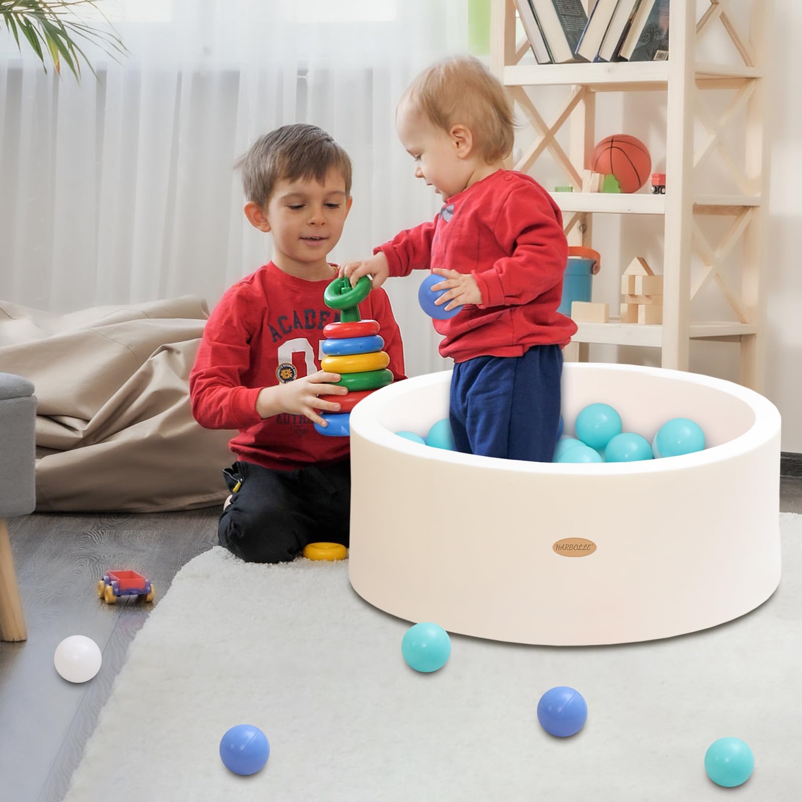 HARBOLLE pit doubles as a storage nook as kids grow.