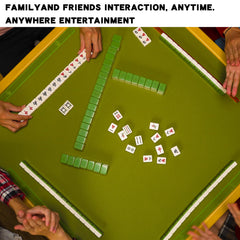 User-friendly setup on a camping or picnic table with Harborway Mahjong.
