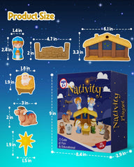 Hardwind manger scene for interactive classroom nativity storytelling