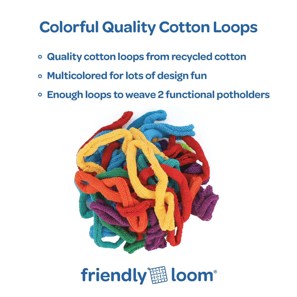 Metal potholder loom detail with secure peg design