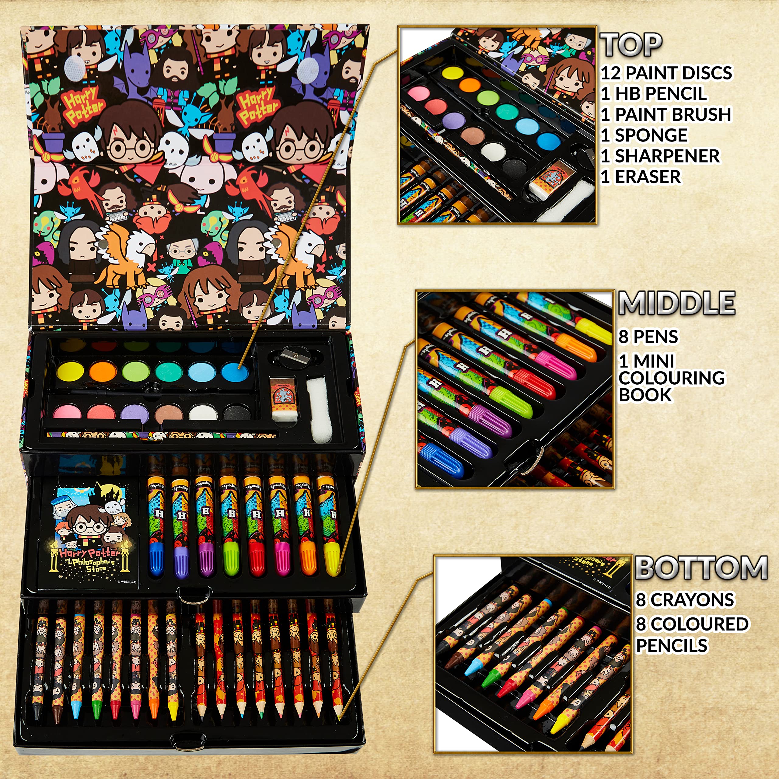 Harry Potter Gifts watercolor paints deliver vibrant washes for imaginative scenes.
