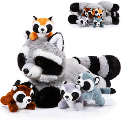 Harrycle mommy raccoon plush, 40 cm, ideal cuddle partner for bedtime.