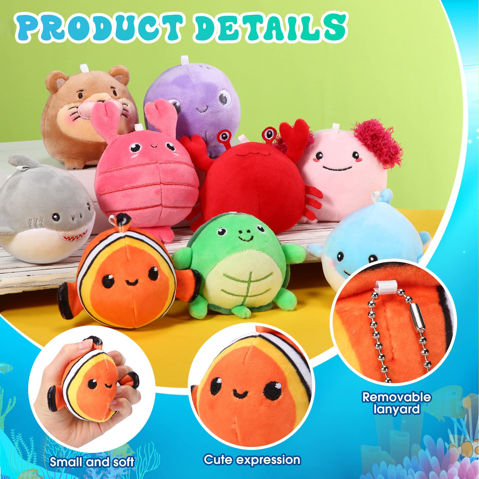 Harrycle sea life dolphin plush vibrant accent for shelves and bags.
