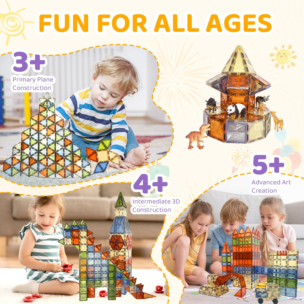 HarworLife magnetic tiles 2D to 3D models showcase versatile building
