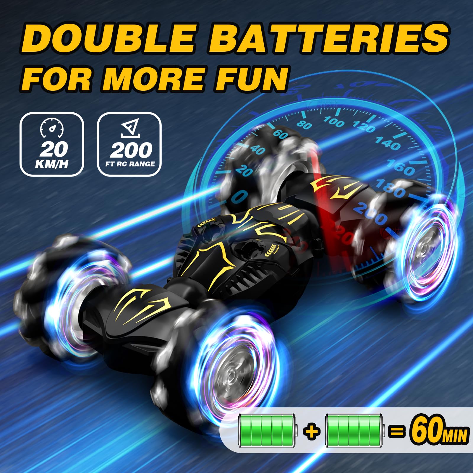HarworLife RC car with dual sprays for interactive outdoor fun.