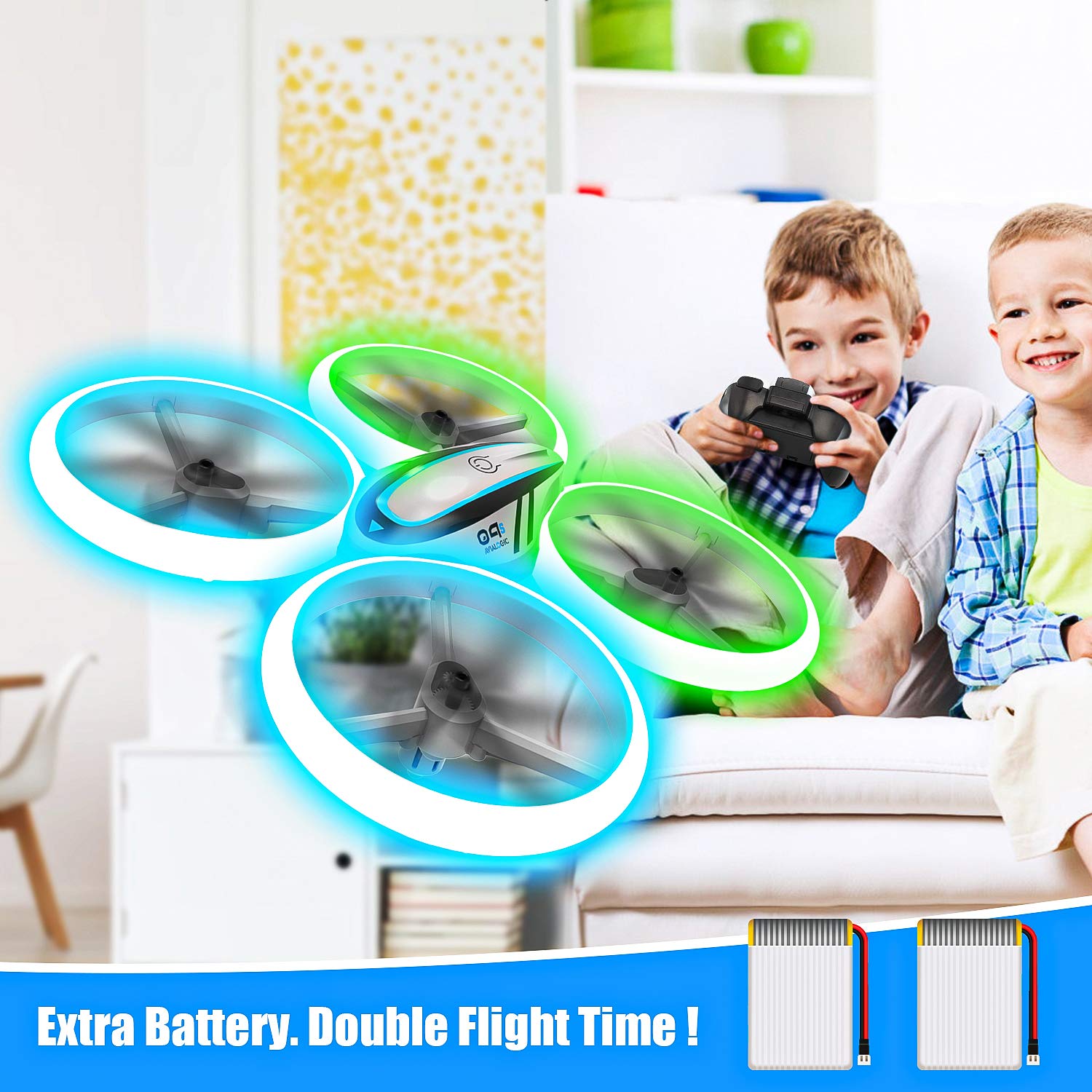 Two UL-certified 500mAh batteries extend HASAKEE Q9s playtime.