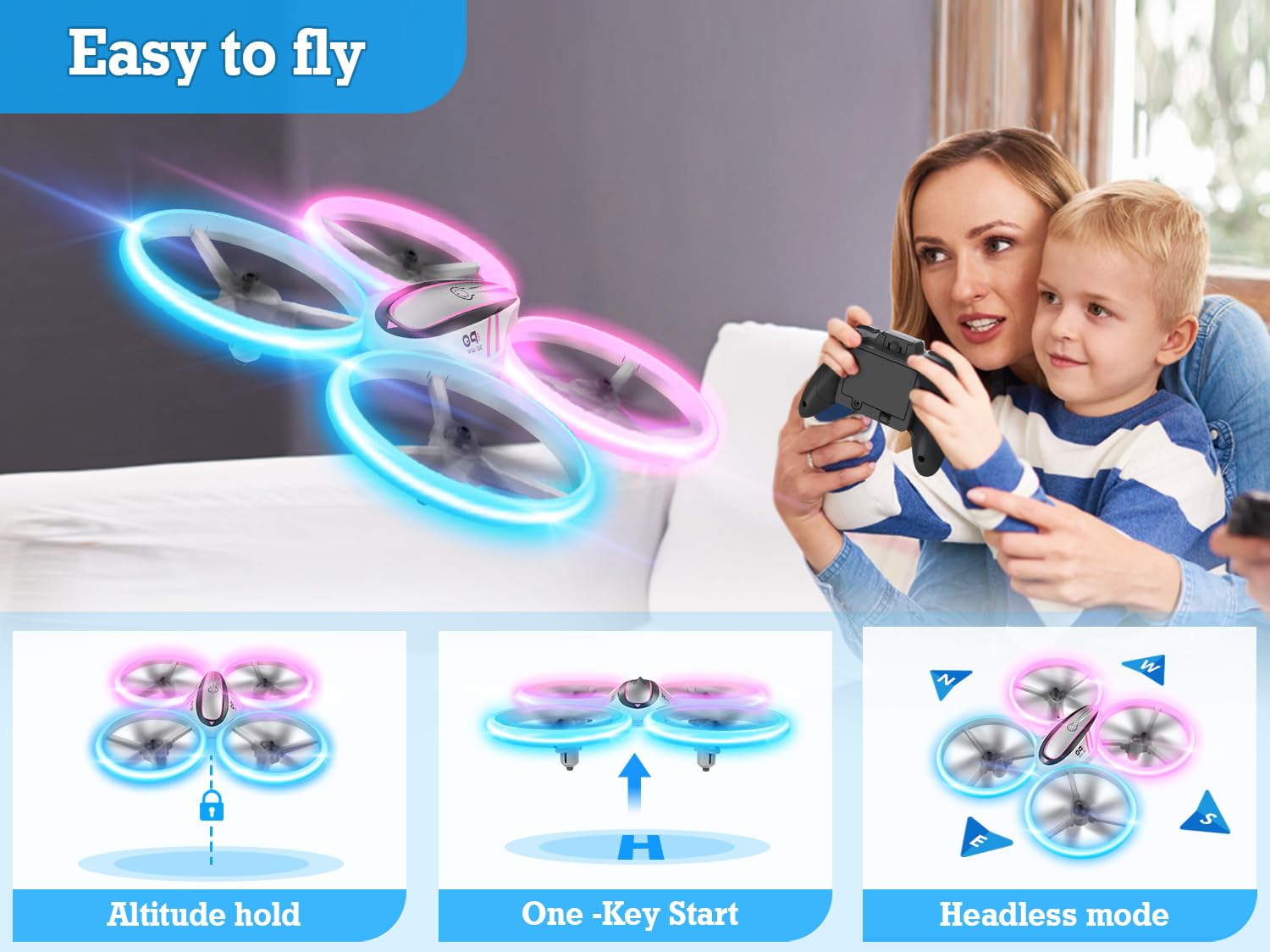 HASAKEE Q9s drone performs 360-degree flips for playful tricks.