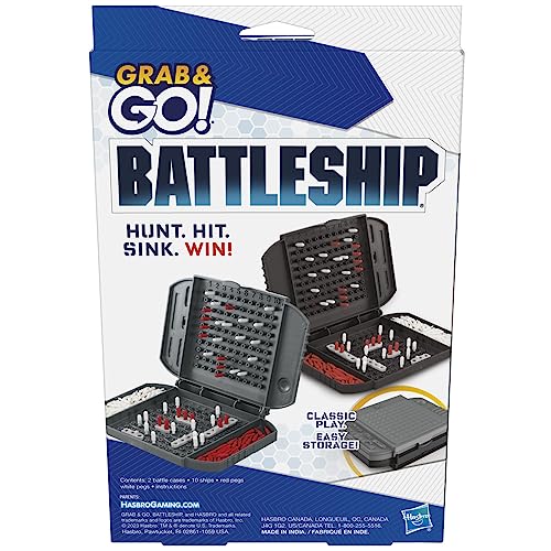 Hasbro Battleship Grab and Go two-player setup for family fun.