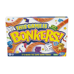 Hasbro Bonkers box and figures, bright and inviting for family game night.