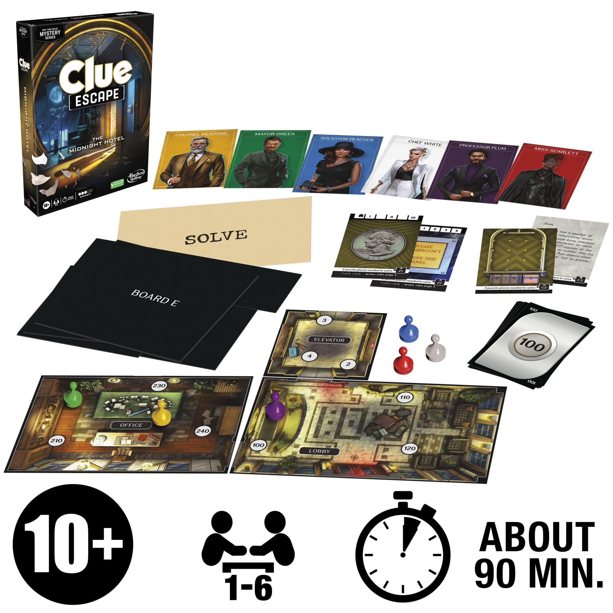 Hasbro Clue Escape Midnight Hotel puzzle cards unlock clues and foster teamwork