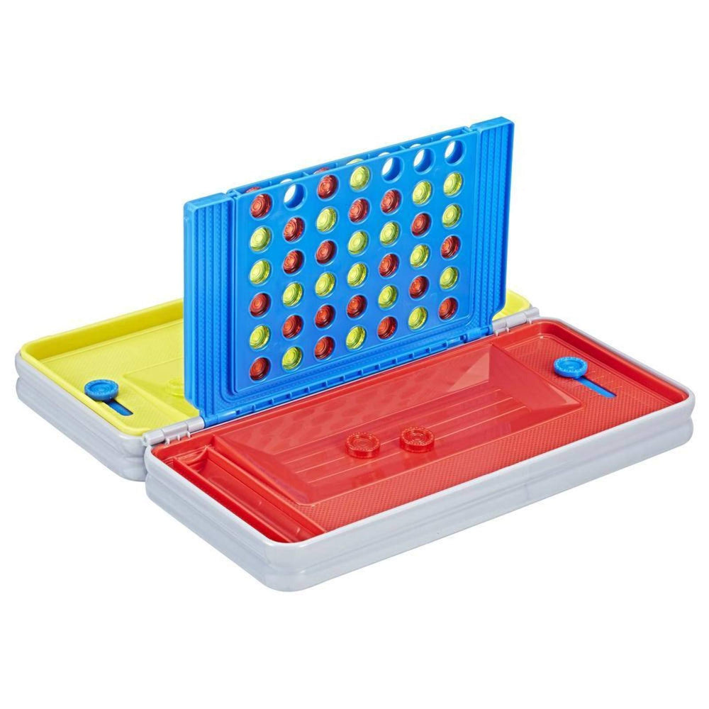 Hasbro Connect 4 Road Trip gameplay showing pause and resume feature.