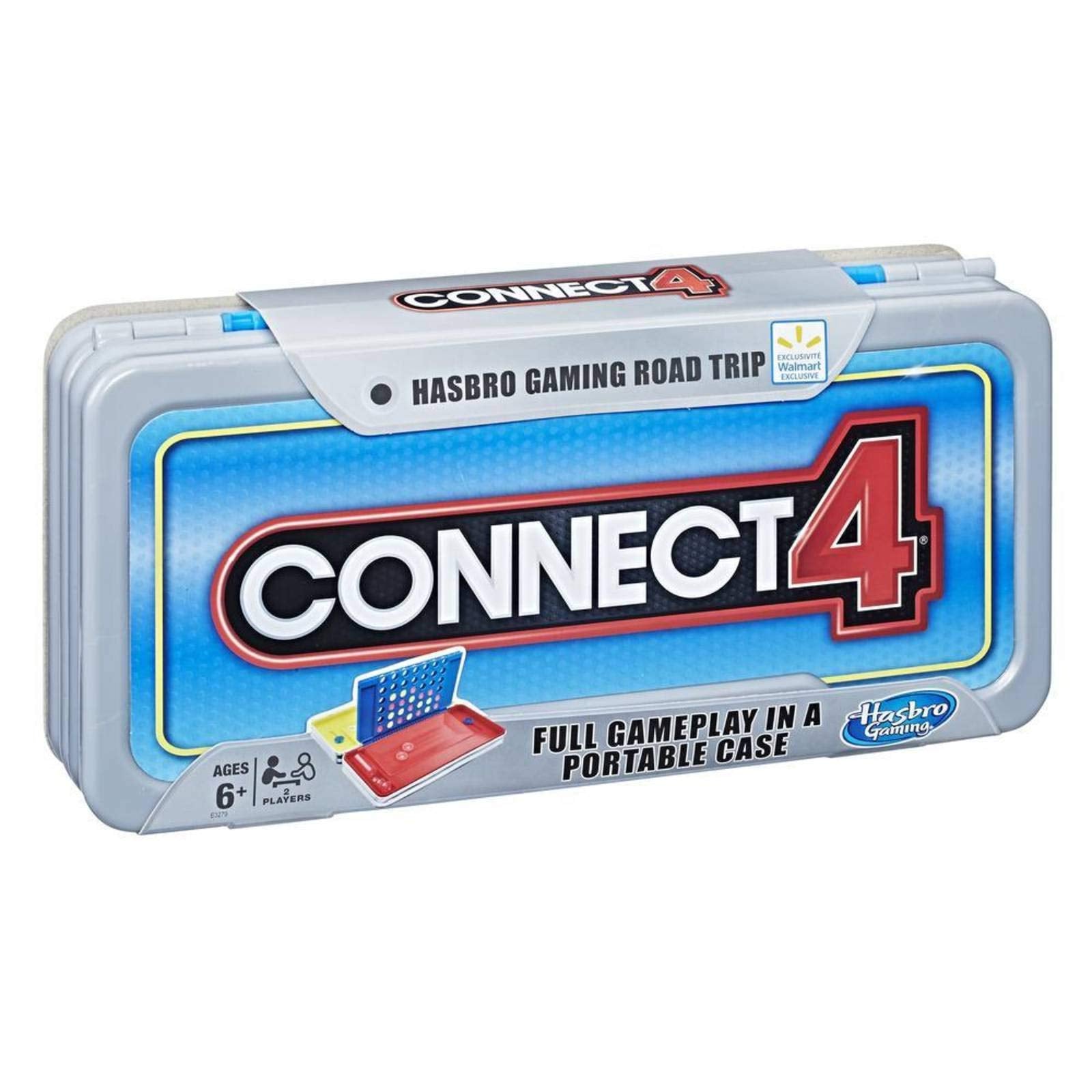 Hasbro Connect 4 Road Trip portable case enables quick setup for travel play.