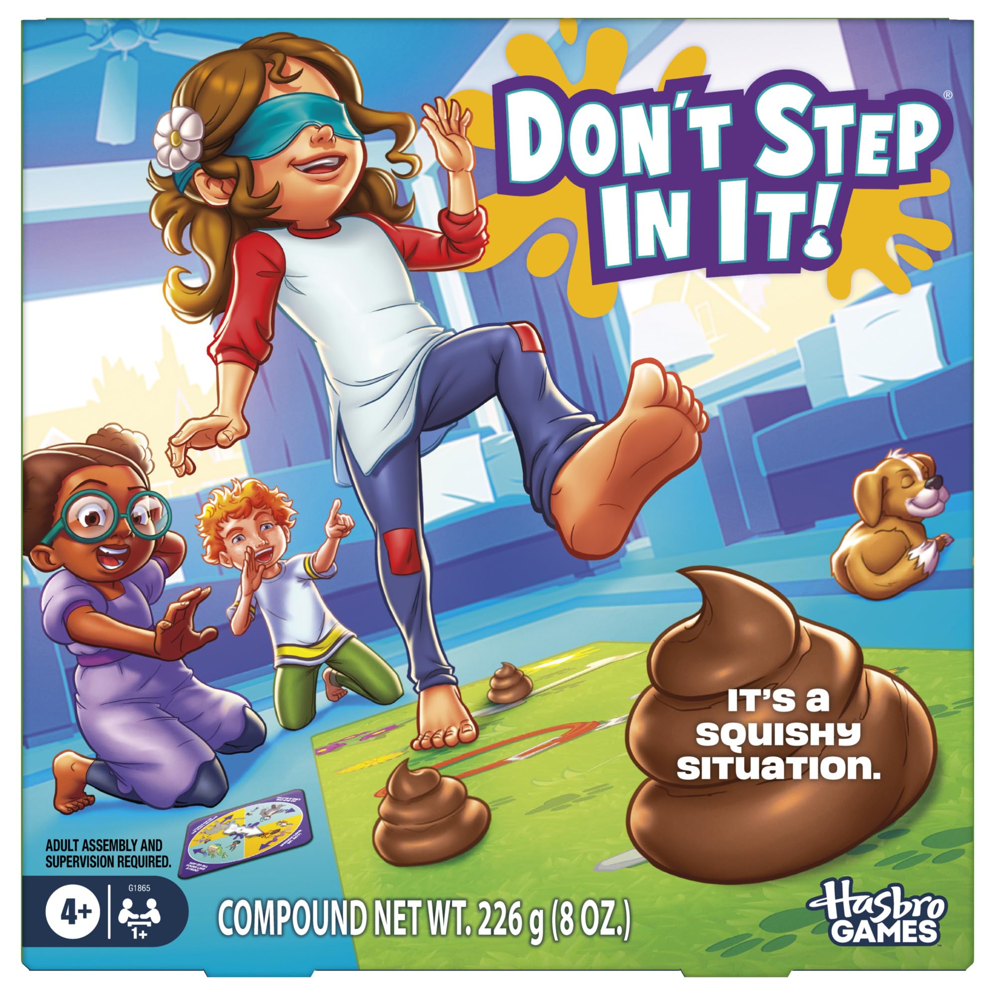 Hasbro Gaming Don't Step in It! Animal Tracks spinner in action for cross-the-mat fun