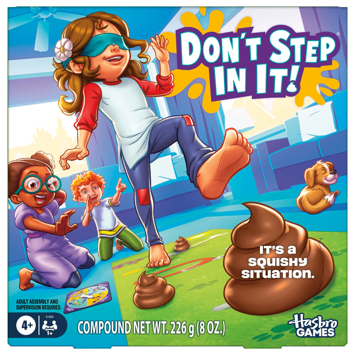 Hasbro Gaming Don't Step in It! Animal Tracks spinner in action for cross-the-mat fun