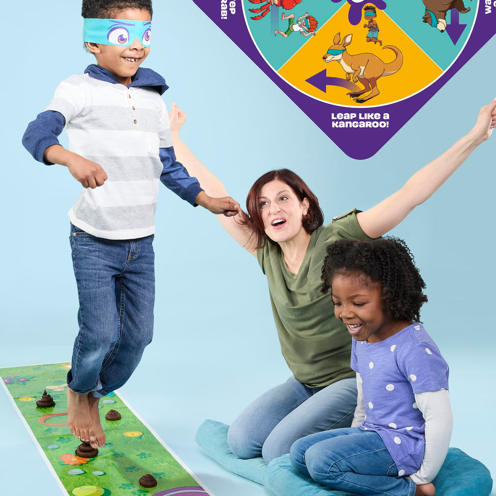 Hasbro Gaming Don't Step in It! Colorful mat layout supports easy setup and play