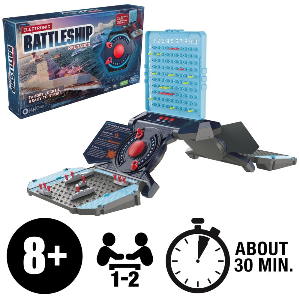 Hasbro Battleship Reloaded folding unit enables compact storage.