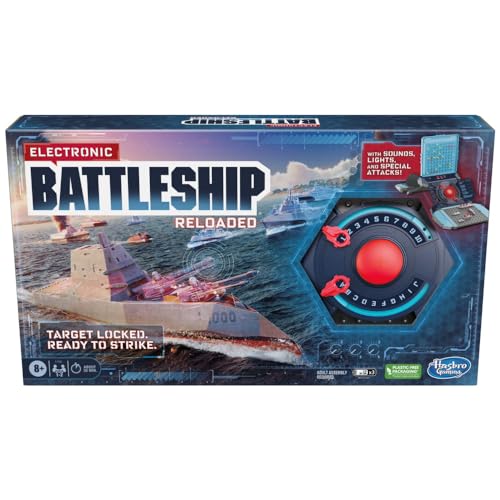 Hasbro Battleship Reloaded showing 64 preset layouts for quick games.