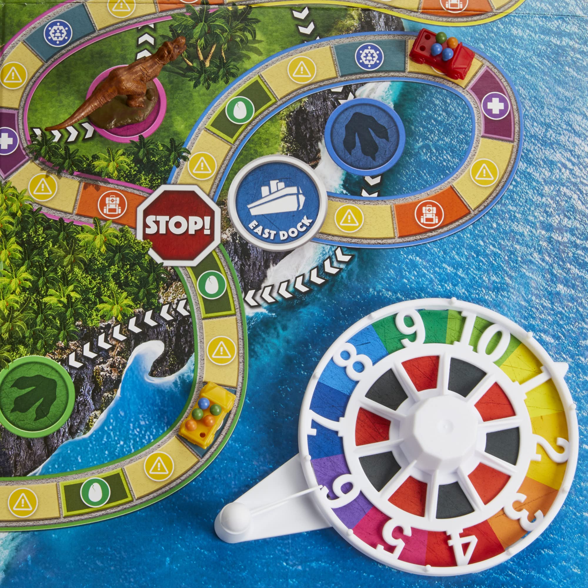 Hasbro Gaming SUV and vehicle tokens highlight escape options.