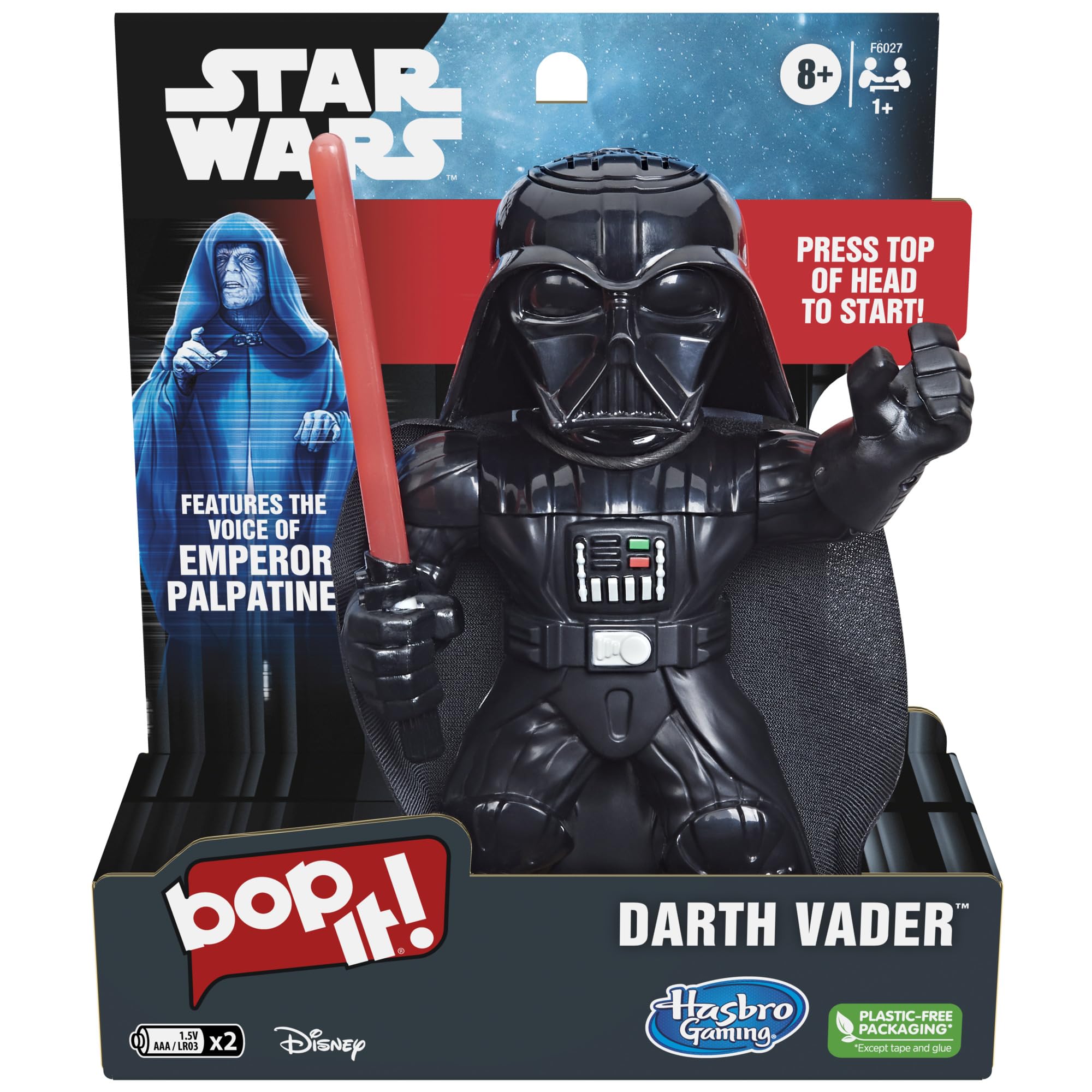 Hasbro Gaming Bop It! Star Wars Darth Vader Edition with Vader-inspired design for family play.