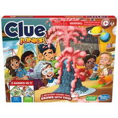 Hasbro Gaming Clue Junior playground mix-up scene supports cooperative problem solving during play.