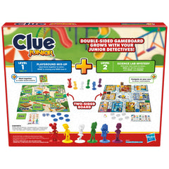 Hasbro Gaming Clue Junior science lab mystery image invites deduction in a kid-friendly setting.