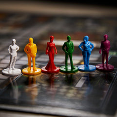 Hasbro Gaming Clue sculpted character movers bring suspects to life.
