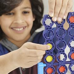Hasbro Gaming Connect 4 Spin beginner mode illustrates accessible rules for new players.