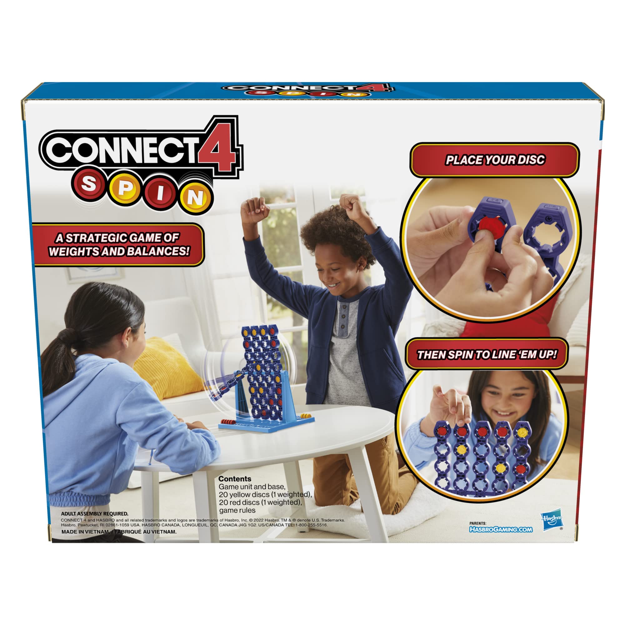 Hasbro Gaming Connect 4 Spin family game night setup prompts bonding and friendly competition.
