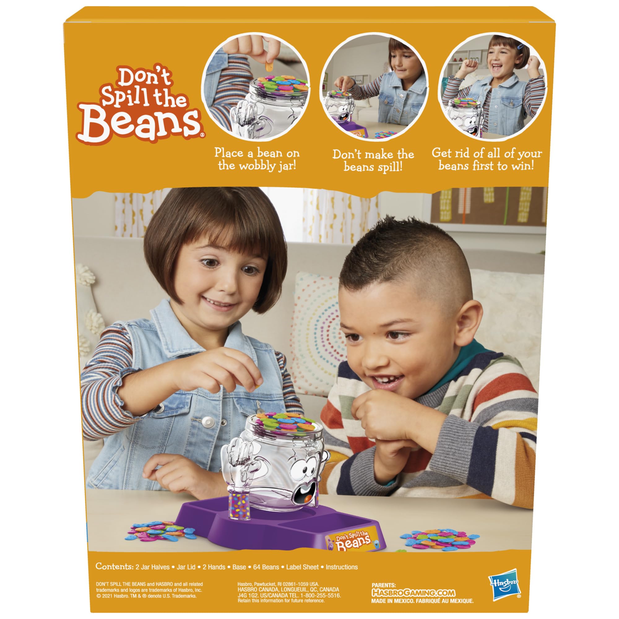 Hasbro Gaming Don't Spill the Beans: colorful beans engage kids in a lively, tactile learning moment.
