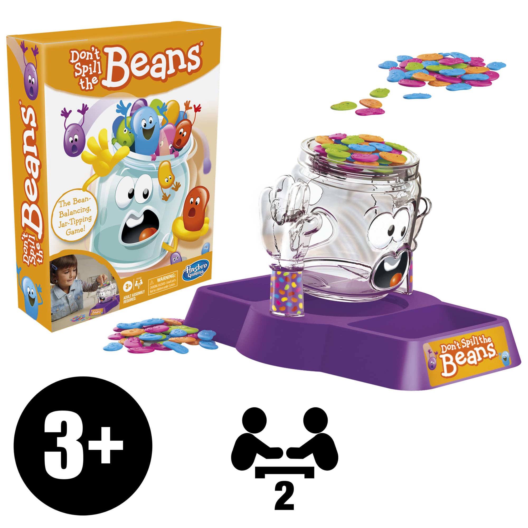 Hasbro Gaming Don't Spill the Beans: perfect gift for kids ages 3 and up, easy to learn.