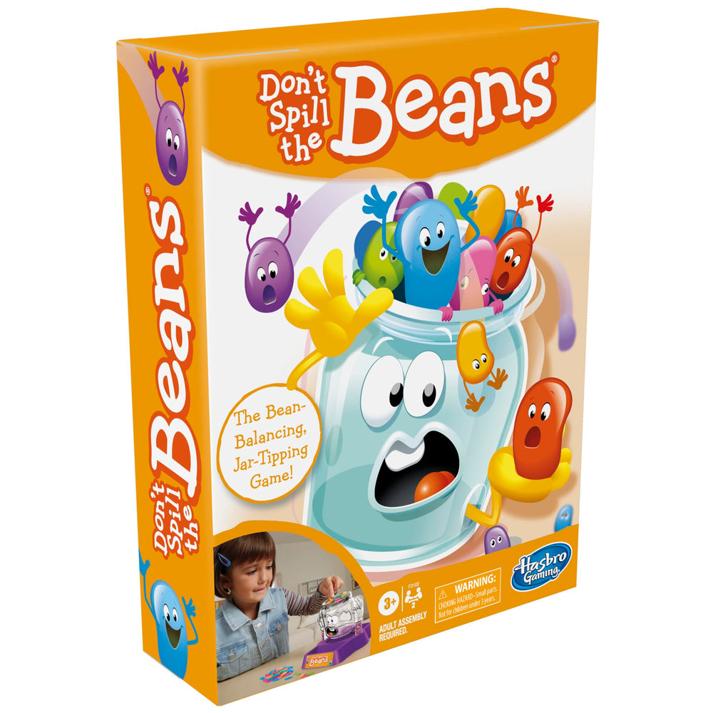 Hasbro Gaming Don't Spill the Beans: preschool-friendly setup and quick play for short attention spans.