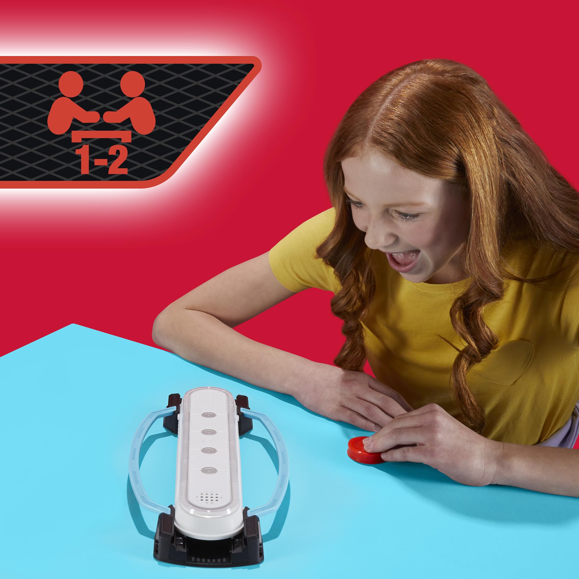 Hasbro Gaming Hypershot face-off mode emphasizes strategic duels in a compact form.