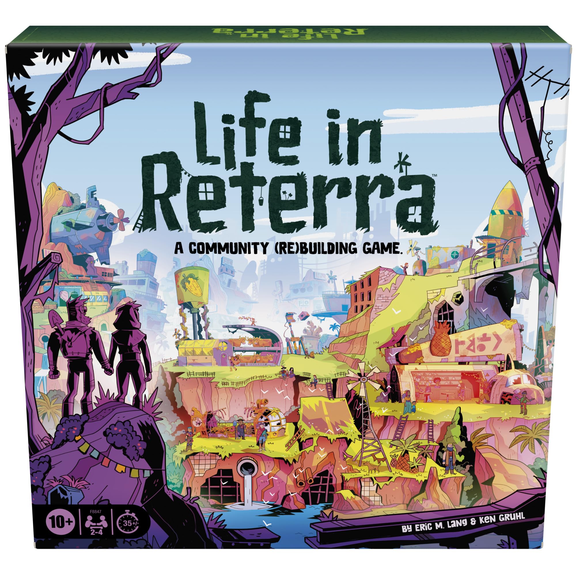 Hasbro Gaming Life in Reterra tiles-placing shows strategic placement for family game night