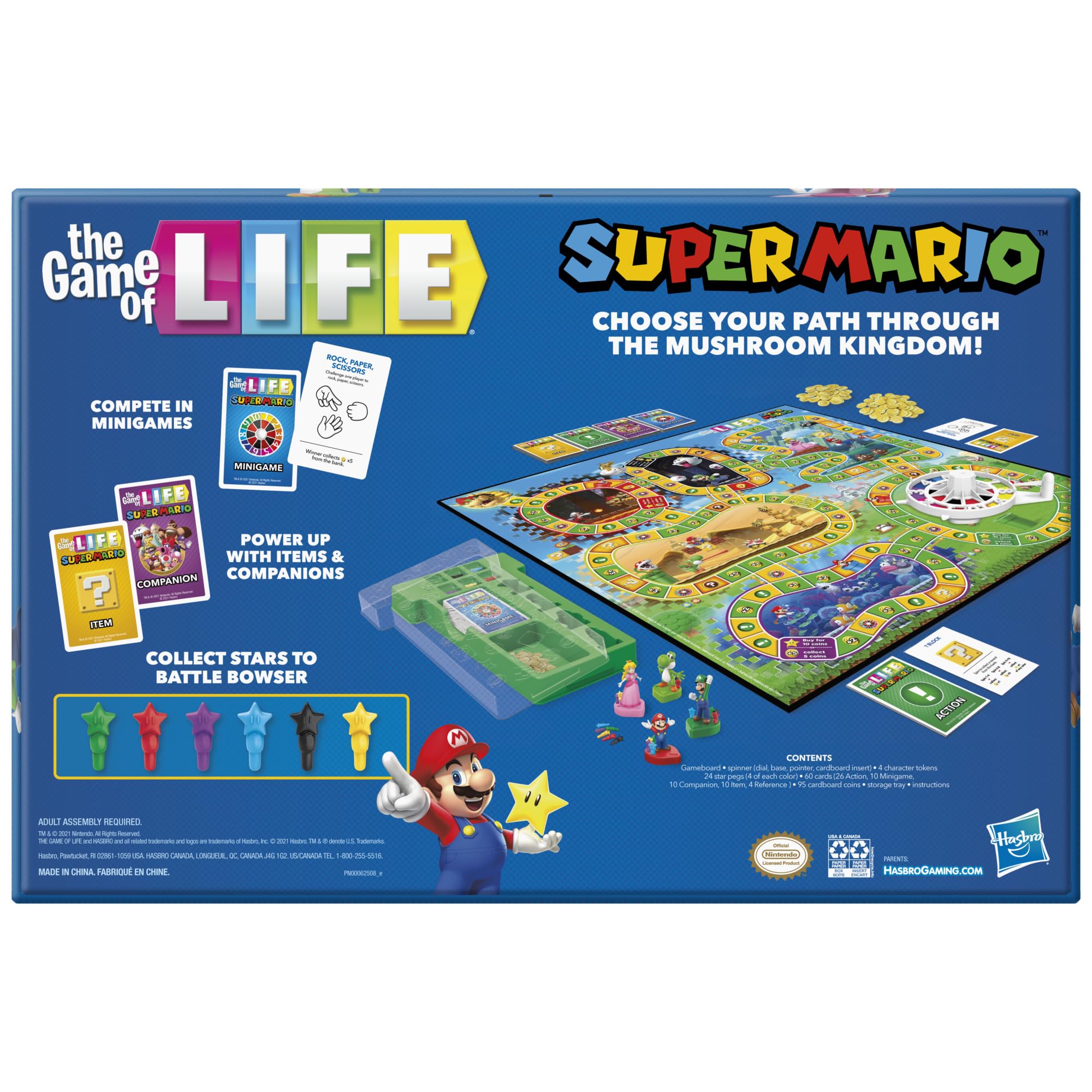 Game board laid out in Mushroom Kingdom style inviting dynamic play.