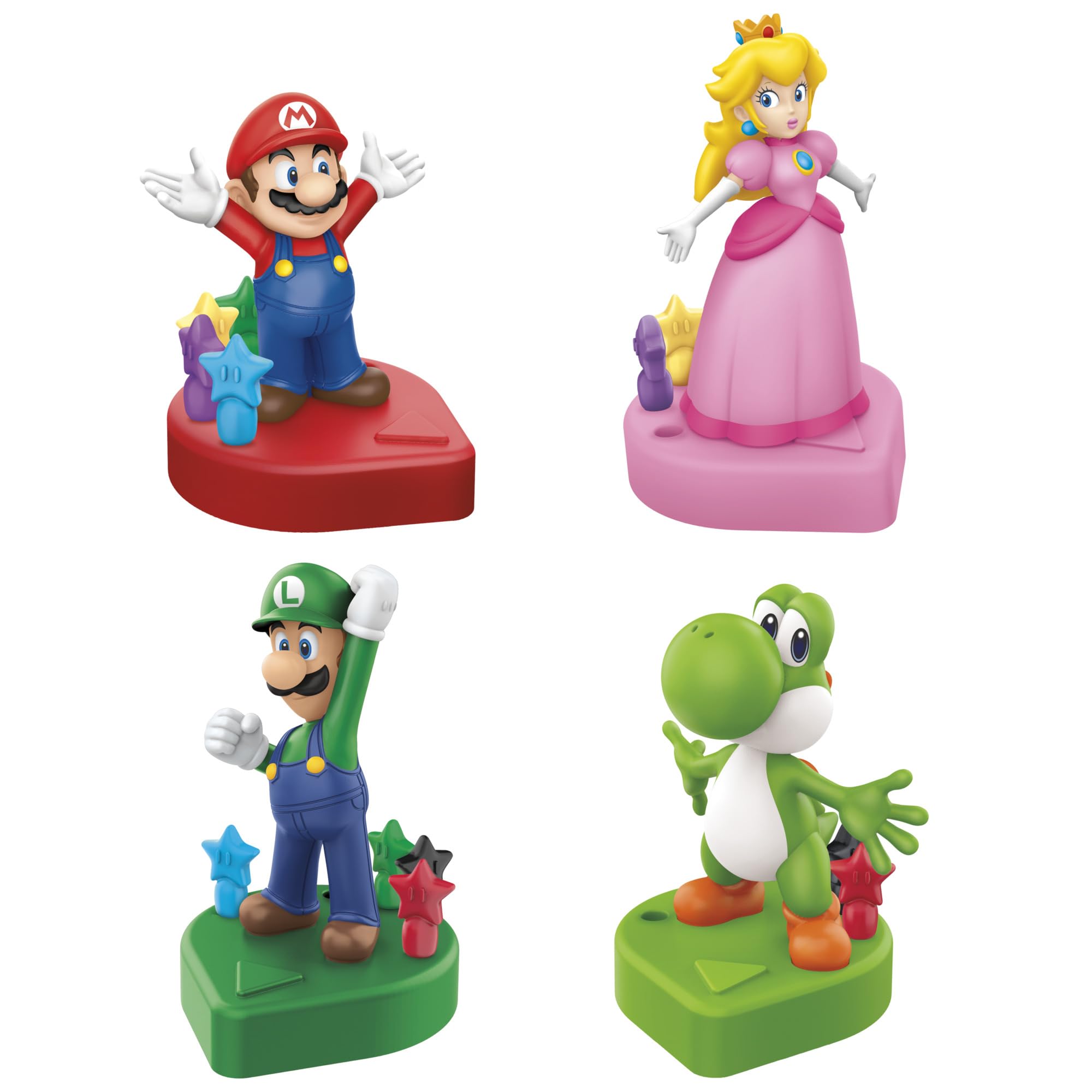 Yoshi figure beside tiles signals exploration in the Mushroom Kingdom.